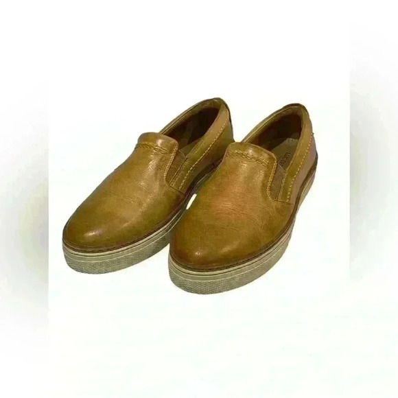 Lucchese Bootmaker Women’s Brown Tan Leather After the Ride Slip On Loafer 8.5 M - Picture 1 of 11